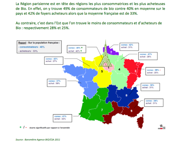 Carte De France Consommation Bio